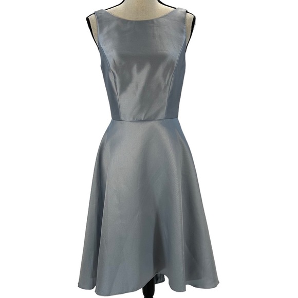 Alfred Sung Sleeveless High Low Cocktail Dress - Grey - size 6 - Picture 1 of 8